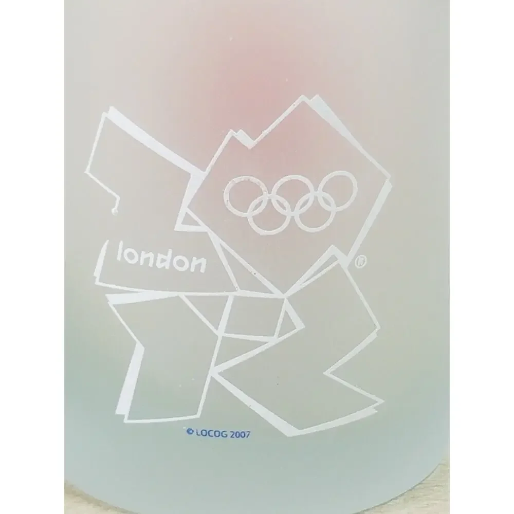 London Olympics 2007 Frosted Glass 6oz Drinking Glassware 3 1/2